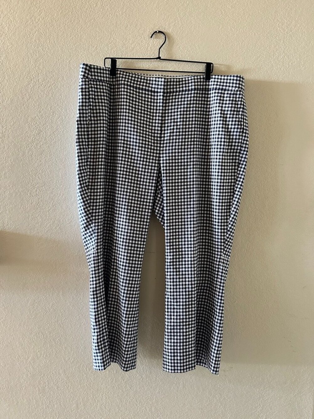 NEW Hayden Kickout Crop Pant in Gingham Stretch Linen Blend Size 20/2X